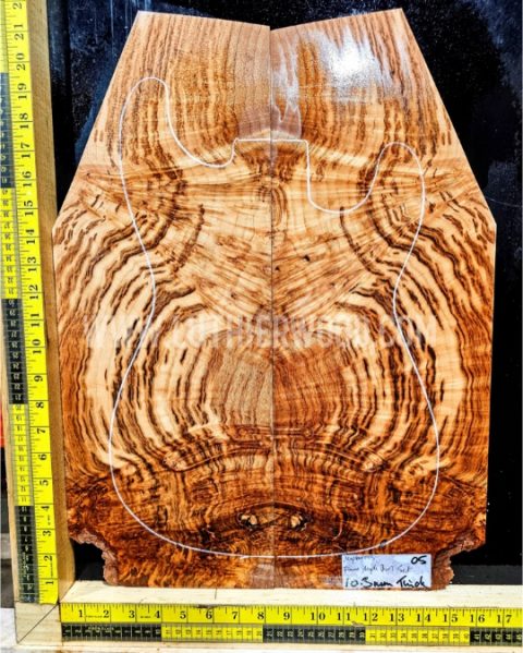 Maple Burl Bookmatched Guitar & Bass Top Set