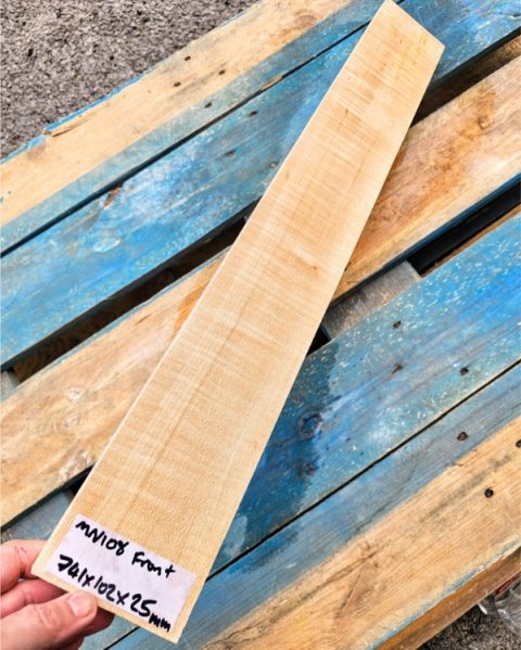 Flame Maple Guitar Neck Blank, quarter-sawn