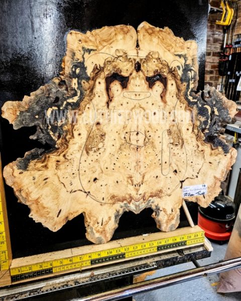 Buckeye Burl bookmatched guitar top set