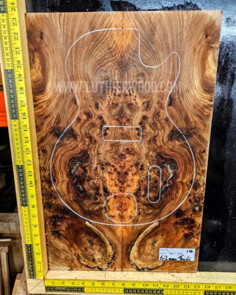 Elm Burl Guitar & Bass bookmatched top set