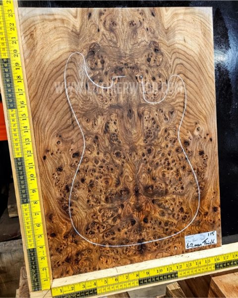 Elm Burl Guitar & Bass bookmatched top set