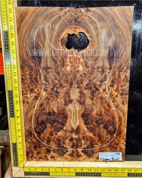 Elm Burl Guitar & Bass bookmatched top set