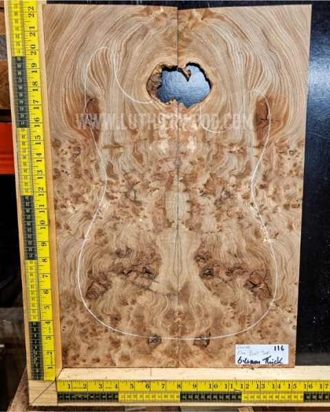Elm Burl Guitar & Bass bookmatched top set