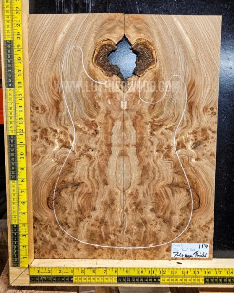 Elm Burl Guitar & Bass bookmatched top set