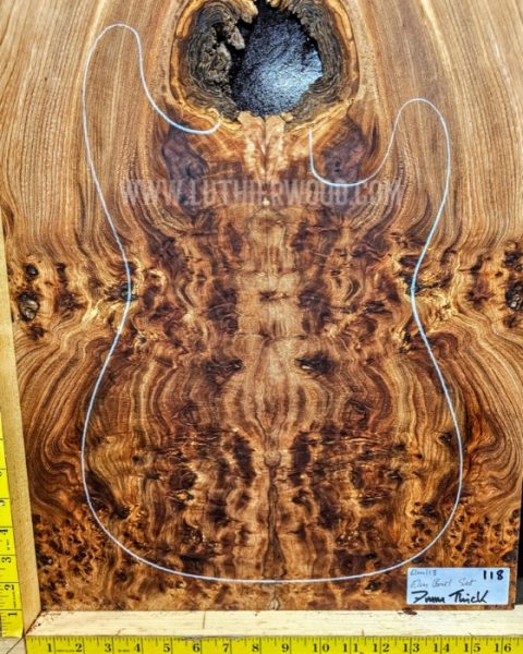 Elm Burl Guitar & Bass bookmatched top set