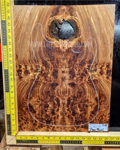 Elm Burl Guitar & Bass bookmatched top set