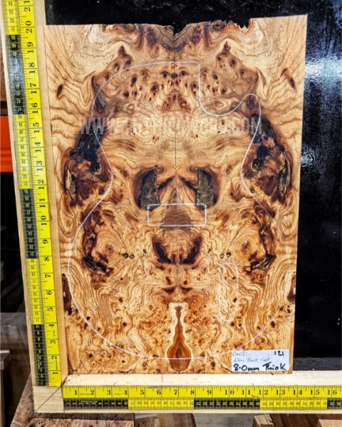 Elm Burl Guitar & Bass Bookmatched Top Set