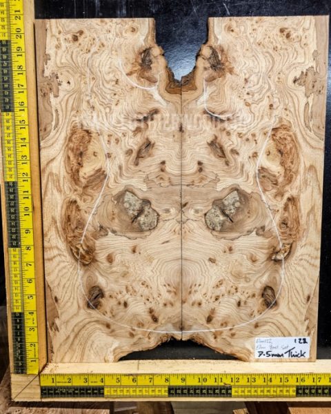Elm Burl Guitar & Bass Bookmatched Top Set