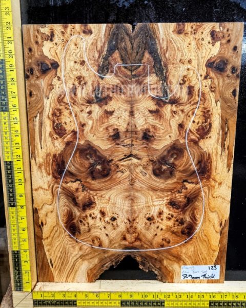 Elm Burl Guitar & Bass Bookmatched Top Set