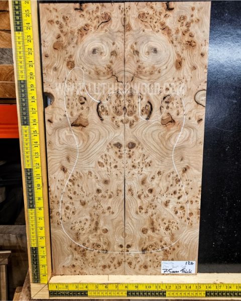 Elm Burl Guitar & Bass Bookmatched Top Set