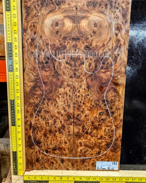Elm Burl Bookmatched Guitar & Bass Top Set