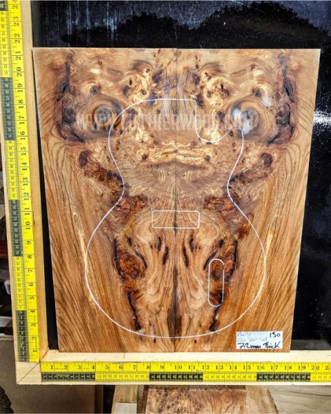 Elm Burl Bookmatched Guitar & Bass Top Set