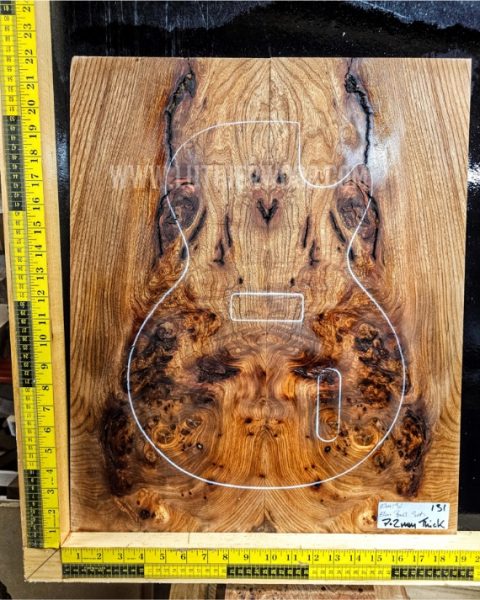 Elm Burl Bookmatched Guitar & Bass Top Set