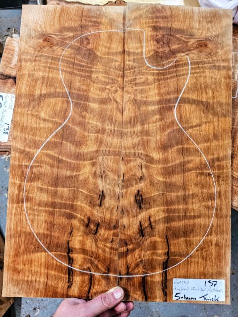 Ancient Quilted Redwood Bookmatched Set