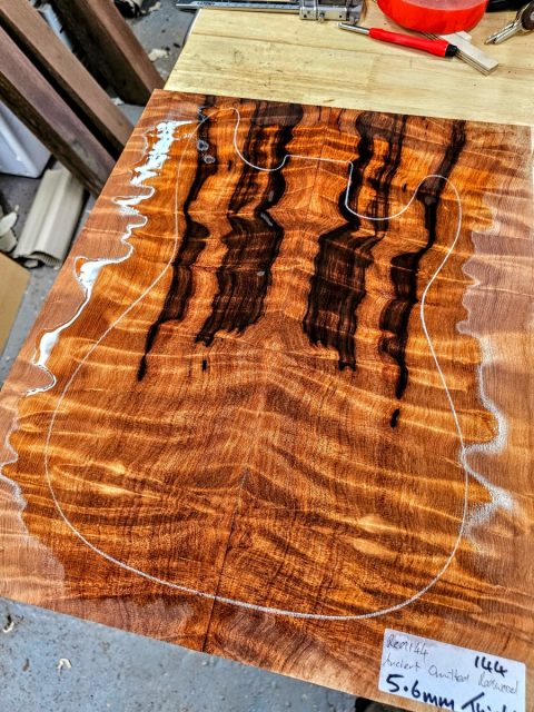 Ancient Quilted Redwood Bookmatched Set