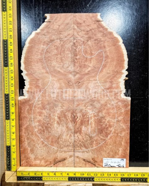 Australian Western Redbox Burl Bookmatched Guitar Top Set - Woods for Luthiers