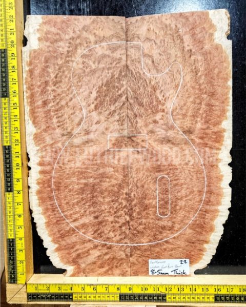 Australian Western Redbox Burl Bookmatched Guitar Top Set - Woods for Luthiers