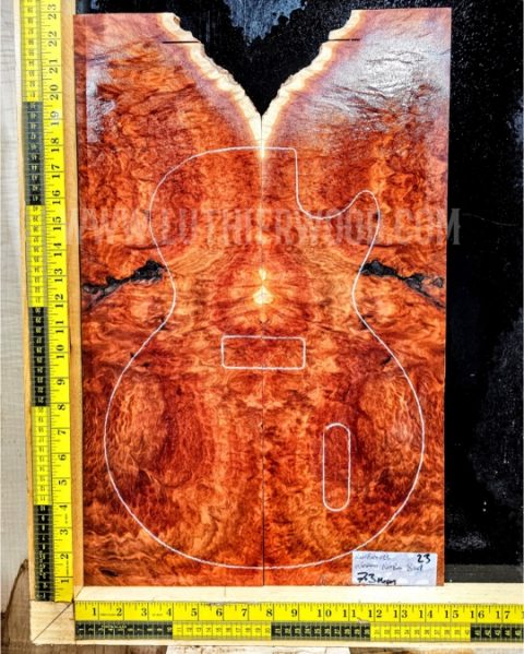 Australian Western Redbox Burl Bookmatched Guitar Top Set - Woods for Luthiers