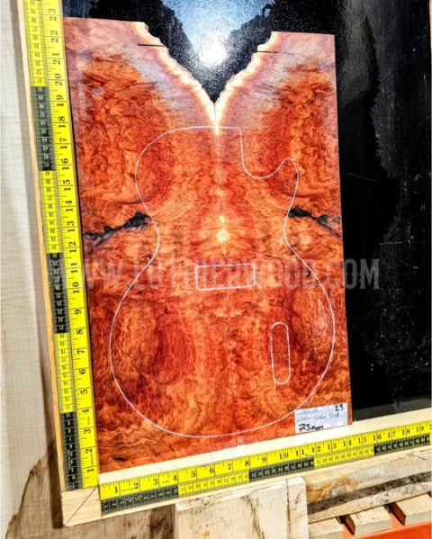 Australian Western Redbox Burl Bookmatched Guitar Top Set - Woods for Luthiers