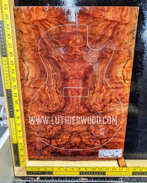 Australian Western Red Box Burr Guitar Top Bookmatched Set