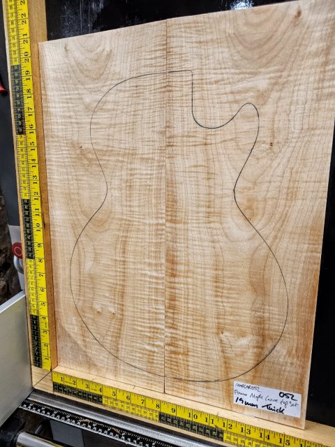 Flame Maple Carve Top Bookmatched Guitar Top Set
