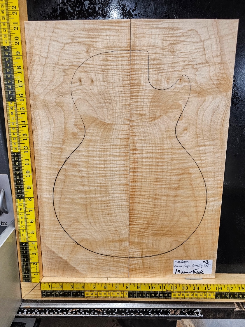 Flame Maple Carve Top Set No. 53 | Luthierwood & Artisan Supplies