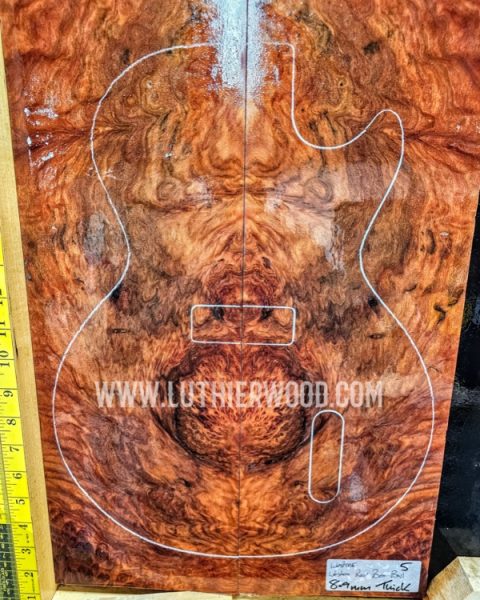 Australian Western Red Box Burr Guitar Top Bookmatched Set