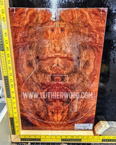 Australian Western Red Box Burr Guitar Top Bookmatched Set