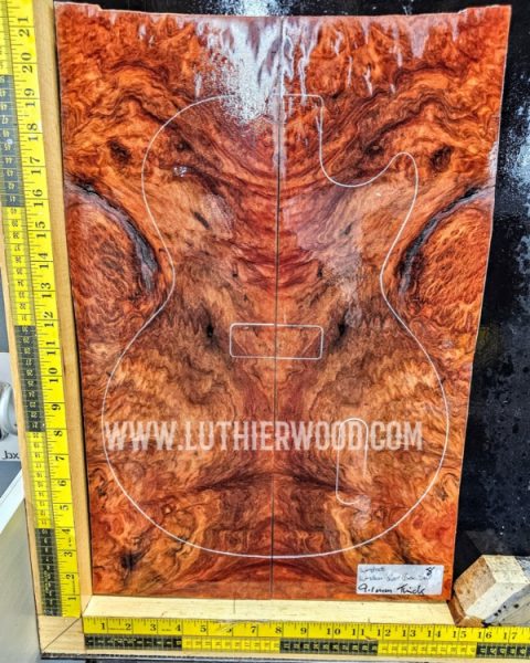 Australian Western Red Box Burr Guitar Top Bookmatched Set