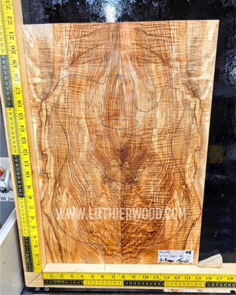 Ripple Spalted Ash Guitar Top Bookmatched Set