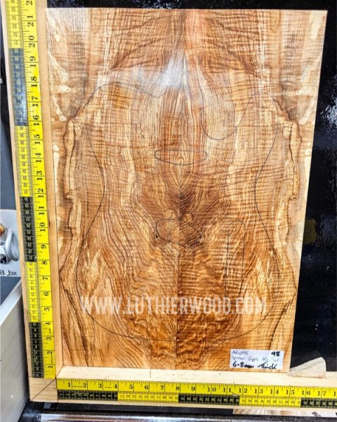Ripple Spalted Ash Guitar Top Bookmatched Set