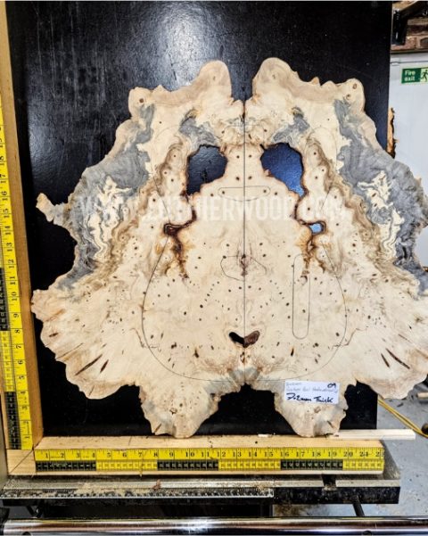 Buckeye Burl bookmatched guitar top set