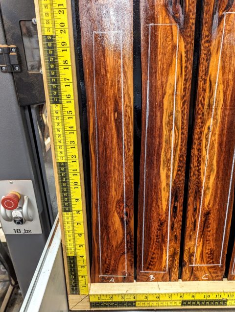 Snake Wood Fingerboard Blank.