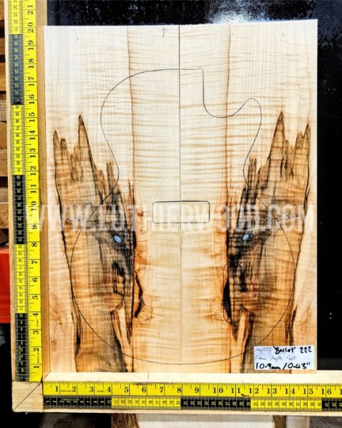 Spalted Flame Maple Bookmatched Guitar Top Set
