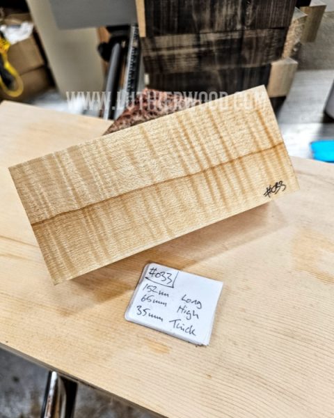 Flame Maple Knife Scales Block