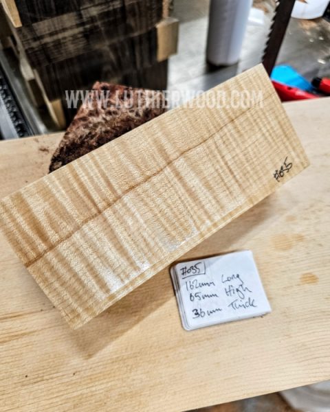 Flame Maple Knife Scales Block