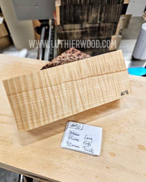 Flame Maple Knife Scales Block