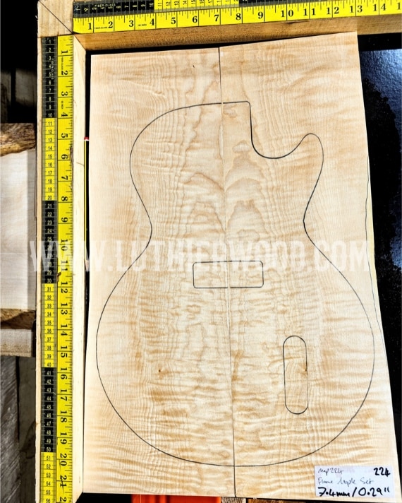Flame Maple Guitar Top Set 224 | Luthierwood & Artisan Supplies