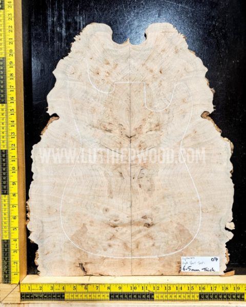 Maple Burl Guitar & Bass Bookmatched Top Set