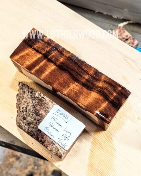 Quilted Redwood Knife scales block