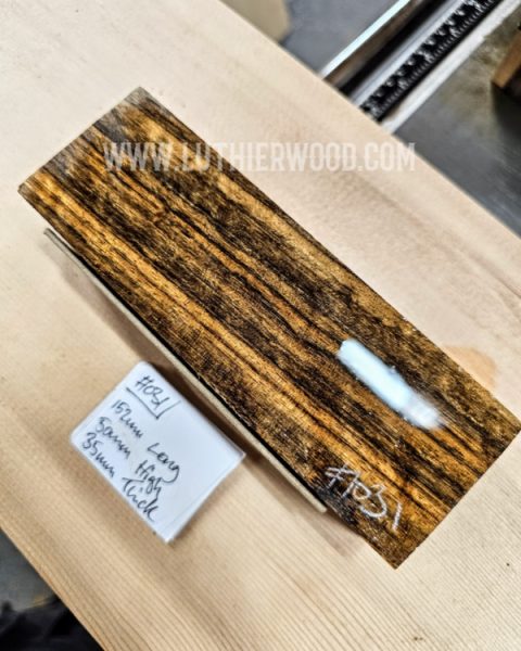 Figured Shedua Knife Scale Block - Luthier Wood
