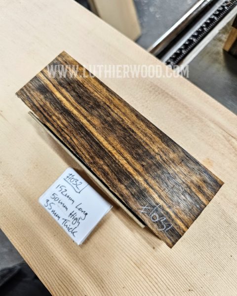 Figured Shedua Knife Scale Block - Luthier Wood
