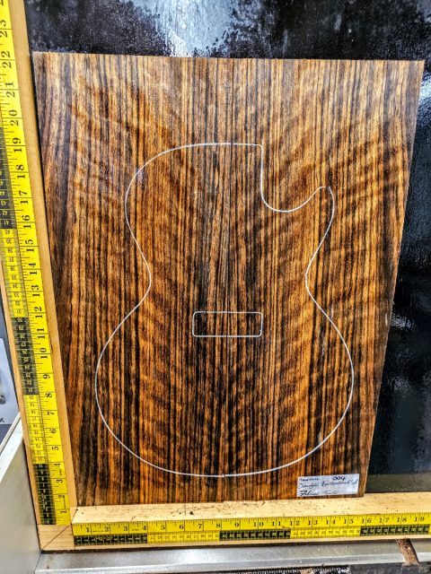 Figured Ovangkol / Shedua Bookmated Guitar Top