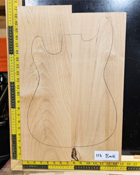 Red Alder 2 Piece Guitar / Bass Body Blank