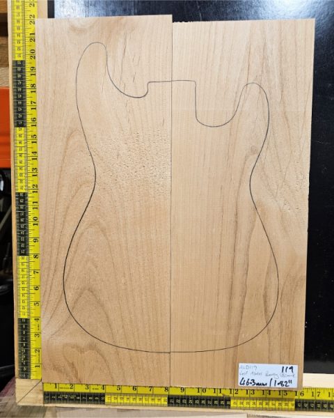 Red Alder 2 Piece Guitar / Bass Body Blank