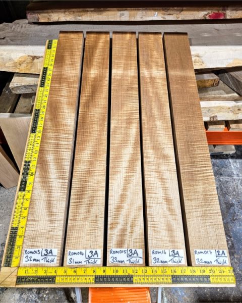 Roasted Flame Maple guitar & bass neck blank