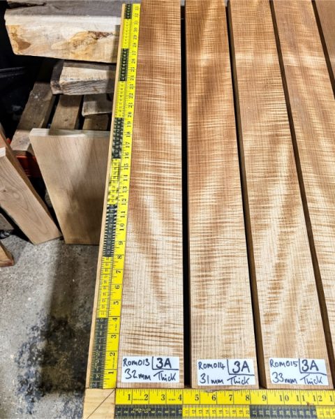 Roasted Flame Maple guitar & bass neck blank