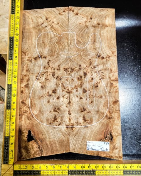 Elm Burl Bookmatched Guitar Top Set