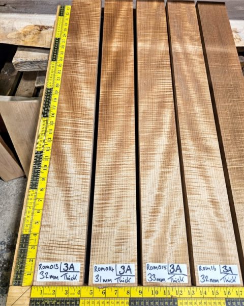 Roasted Flame Maple guitar & bass neck blank