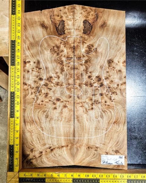 Elm Burl Bookmatched Guitar Top Set
